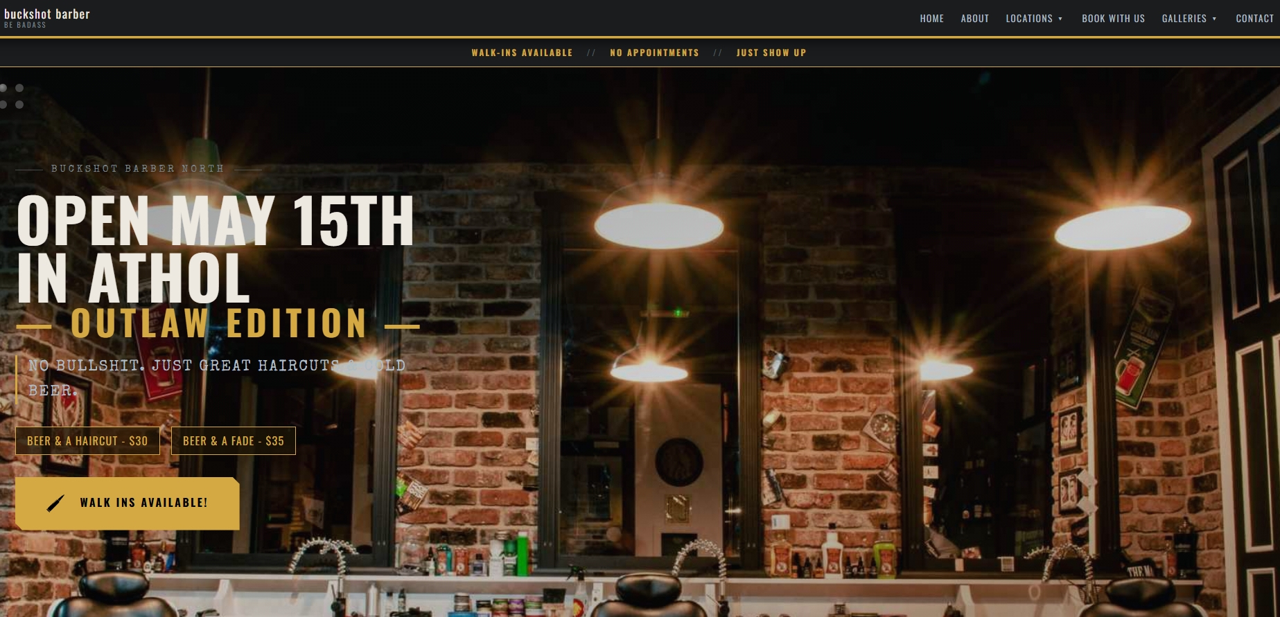 New barbershop website design for Buckshot Barber in Athol, Idaho by 208 Web Designs