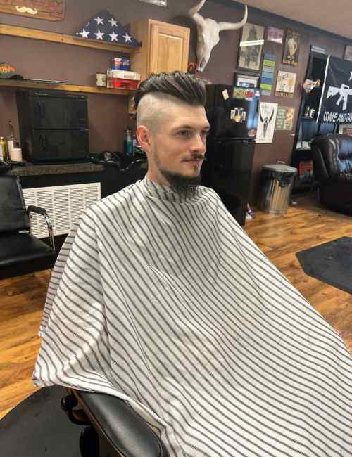 Beard trim and straight razor work at a North Idaho barbershop