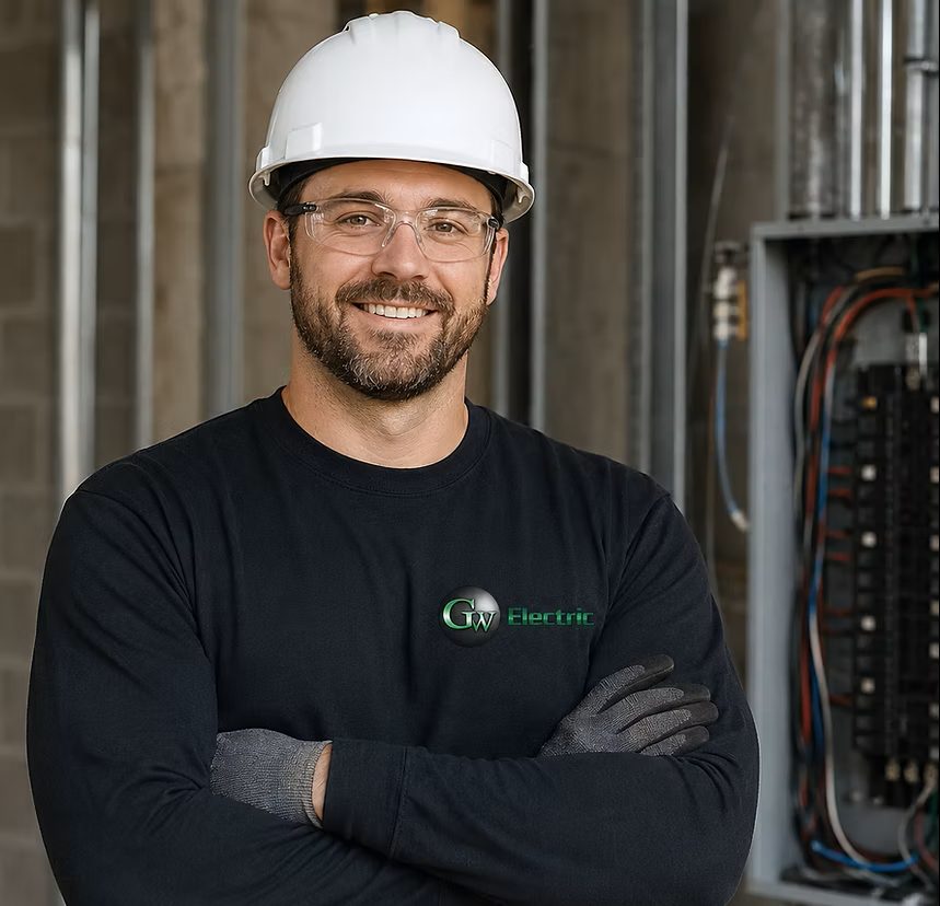 GW Electric licensed electrician working on a North Idaho electrical project
